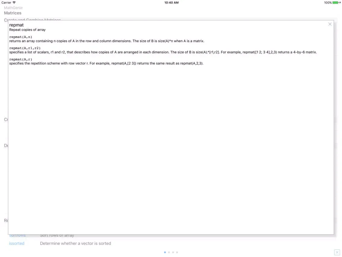 ภาพหน้าจอของ MathGenie iPad 