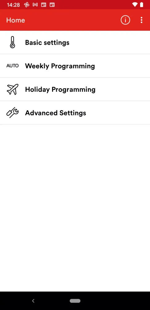 Feller Thermostat Screenshots