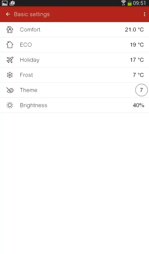 Feller Thermostat Screenshots