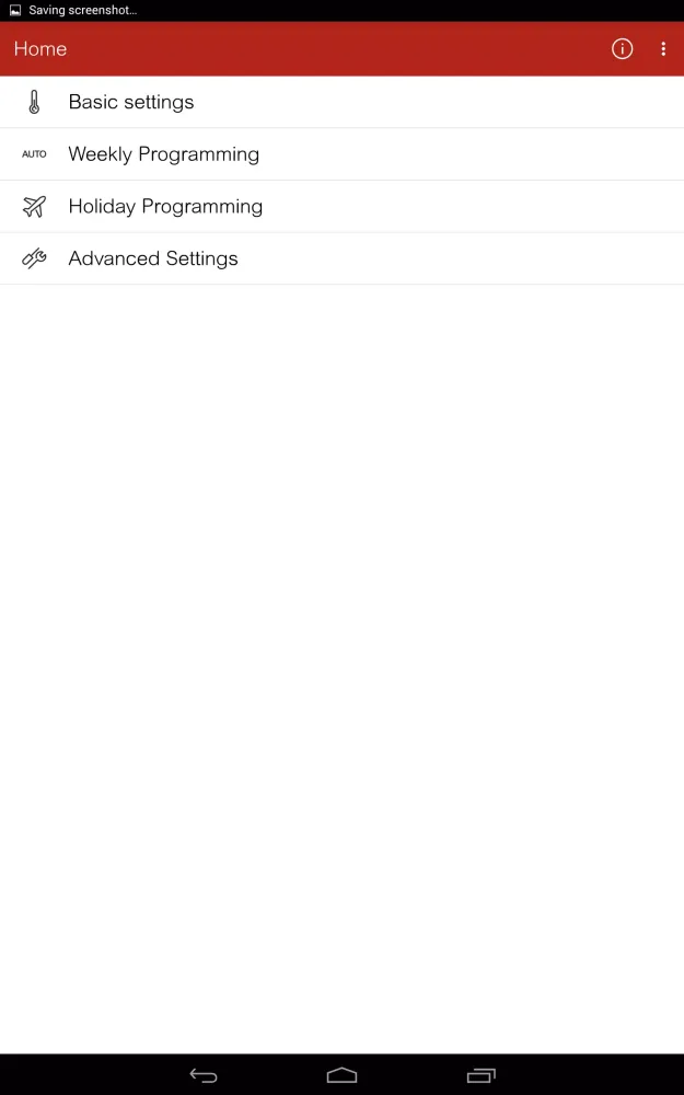 Feller Thermostat Screenshots