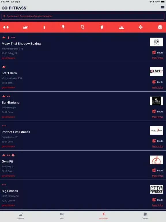 Screenshot di FITPASS 2.0 iPad 