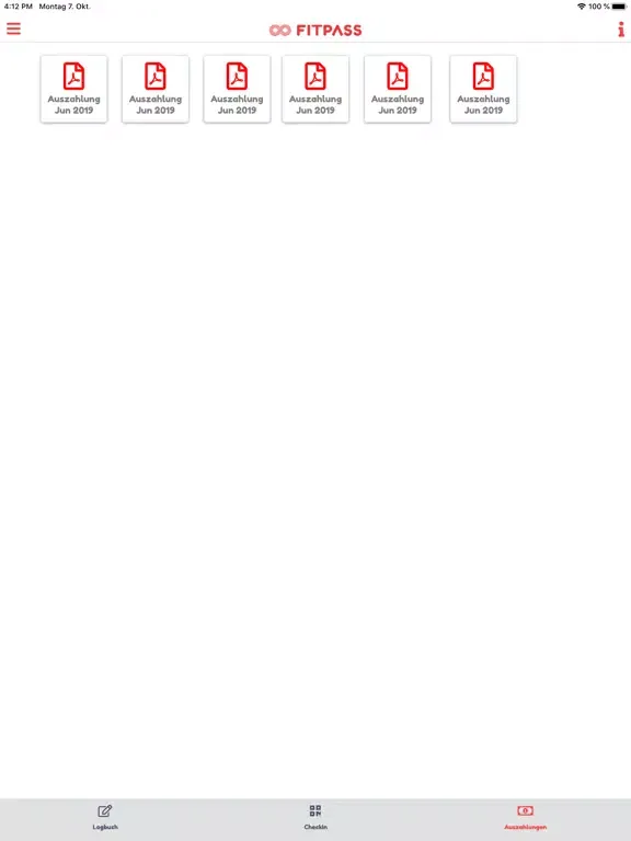 ภาพหน้าจอของ FITPASS PARTNER iPad 