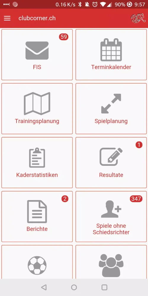 clubcorner.ch Screenshots