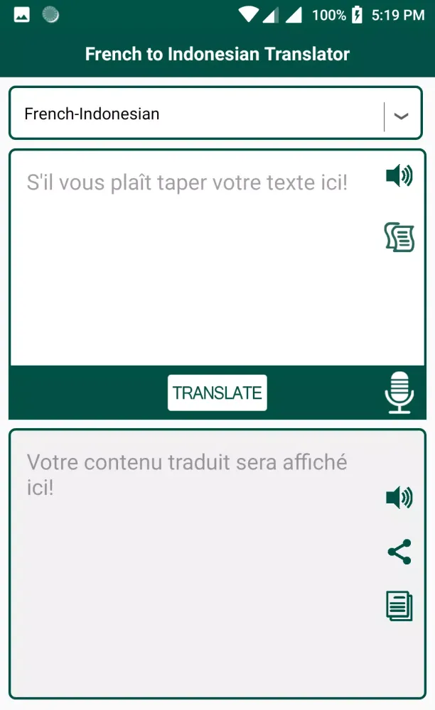 French Indonesian Translator Screenshots