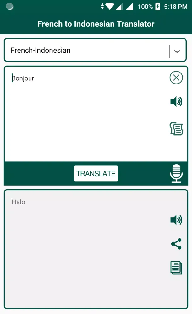 French Indonesian Translator Screenshots