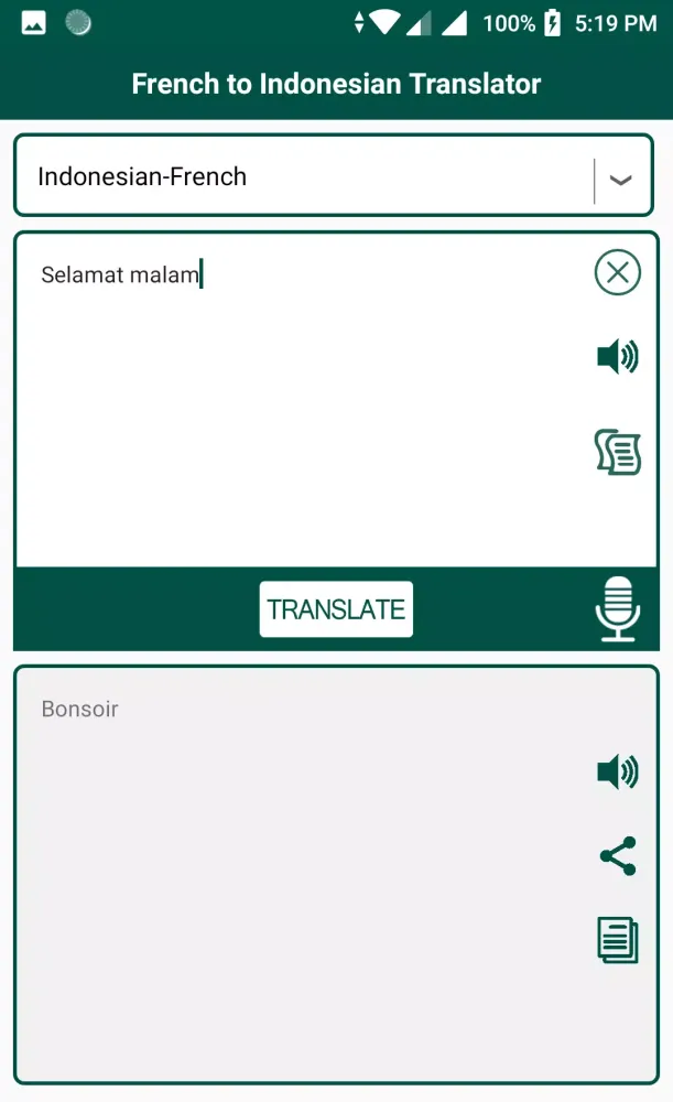 French Indonesian Translator Screenshots