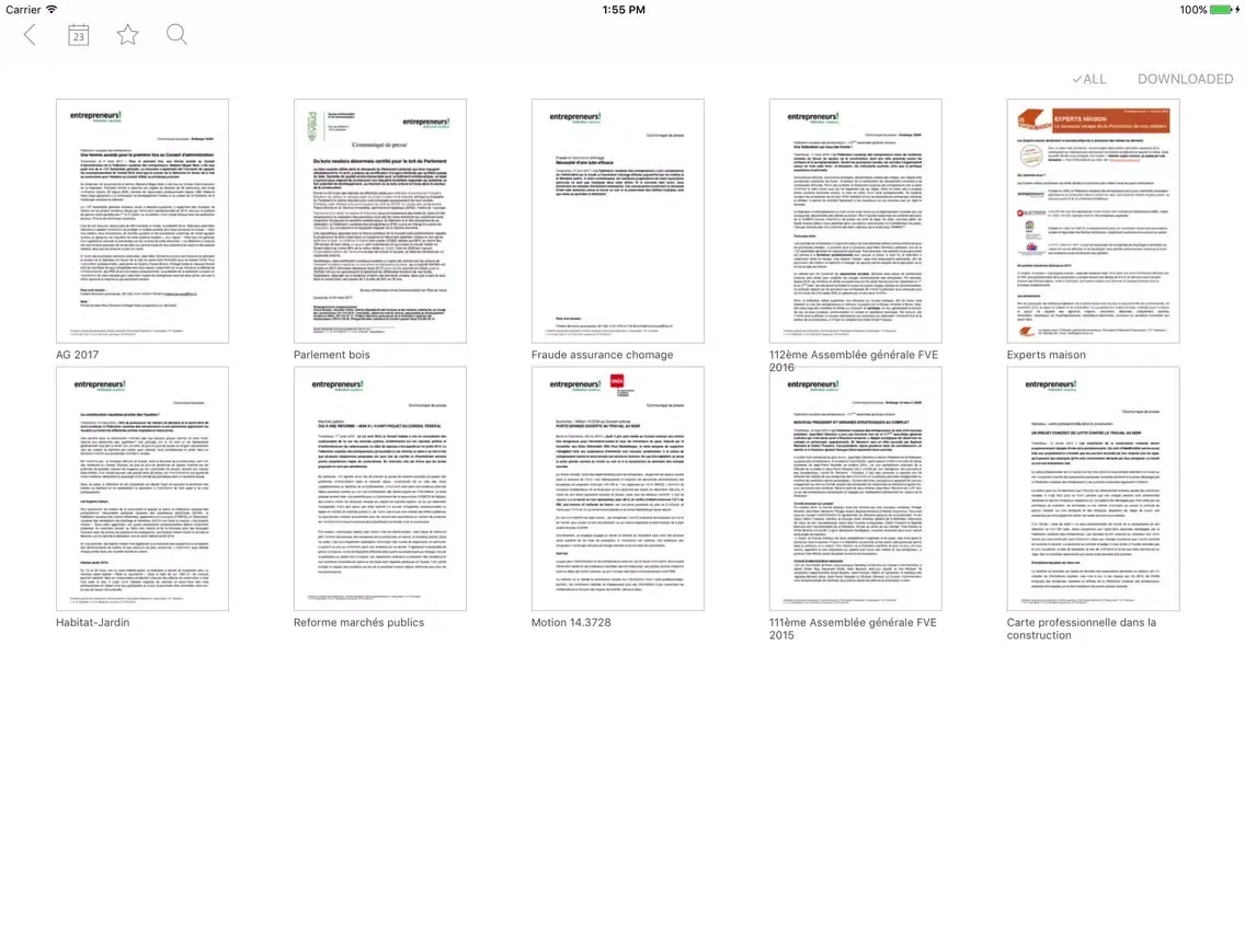 Tangkapan layar Publications FVE iPad 