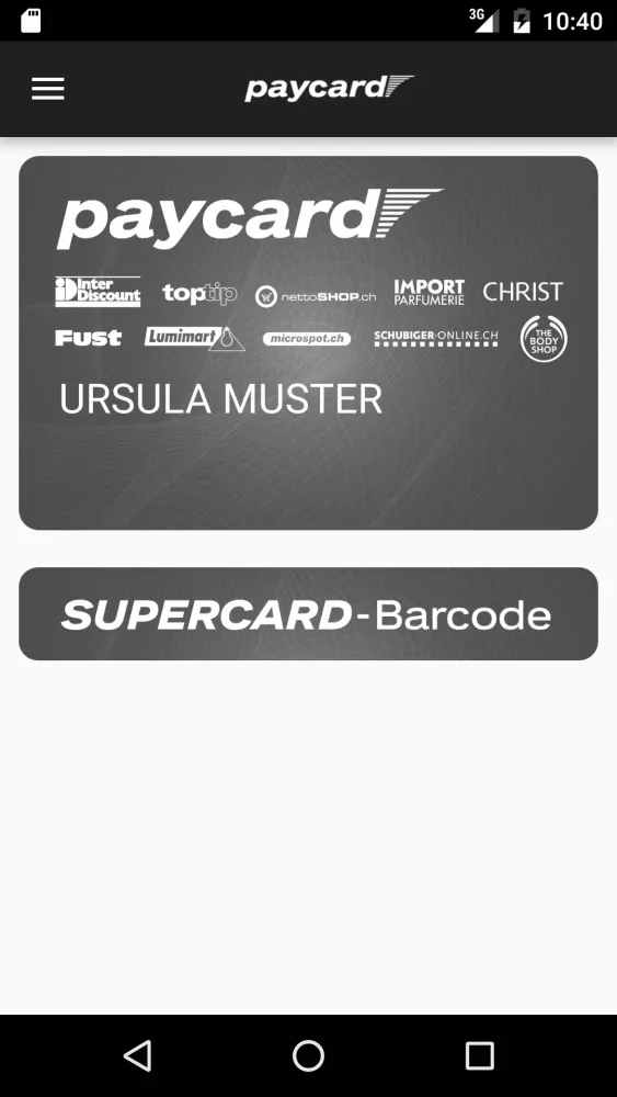 Tangkapan layar paycard