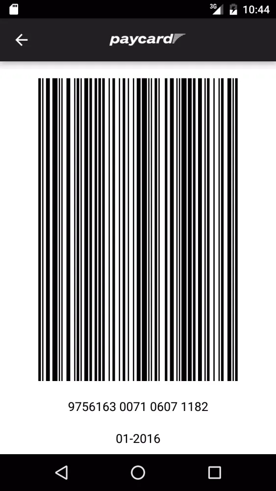 Tangkapan layar paycard