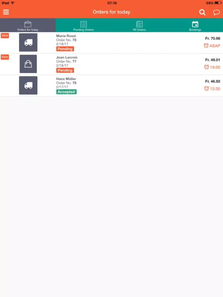 Tangkapan skrin Gnam Resto iPad 