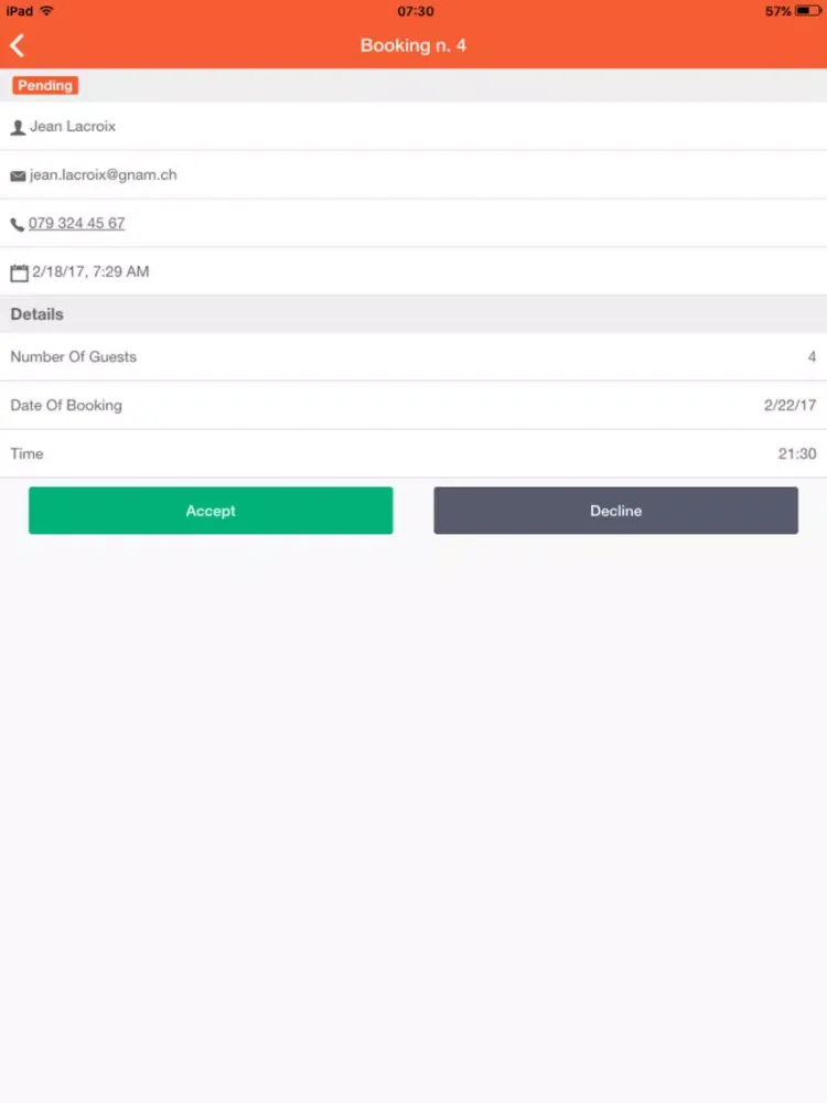 Tangkapan skrin Gnam Resto iPad 