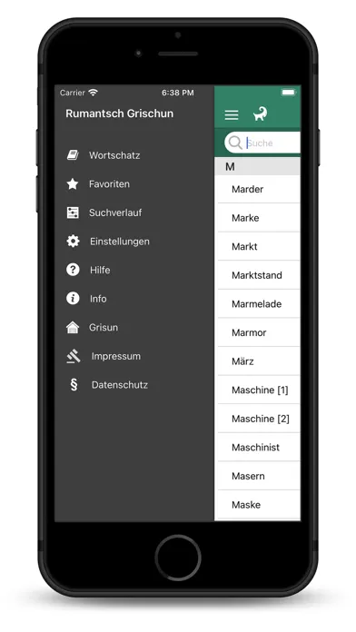 Screenshot di Wortschatz Rumantsch Grischun