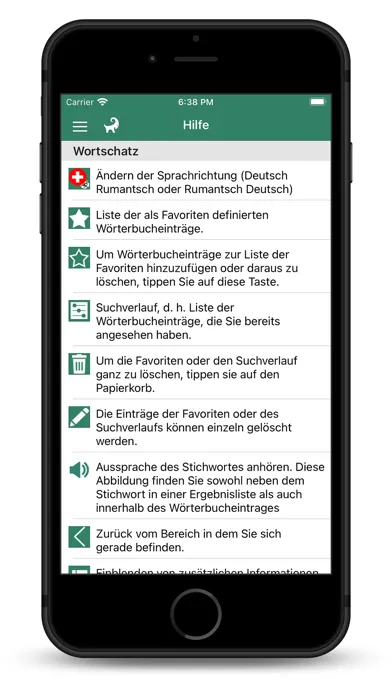 Screenshot di Wortschatz Rumantsch Grischun