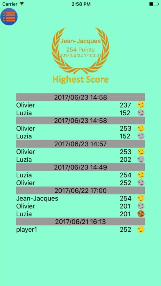 Ảnh chụp màn hình của Yatzee Scorecard Unlimited