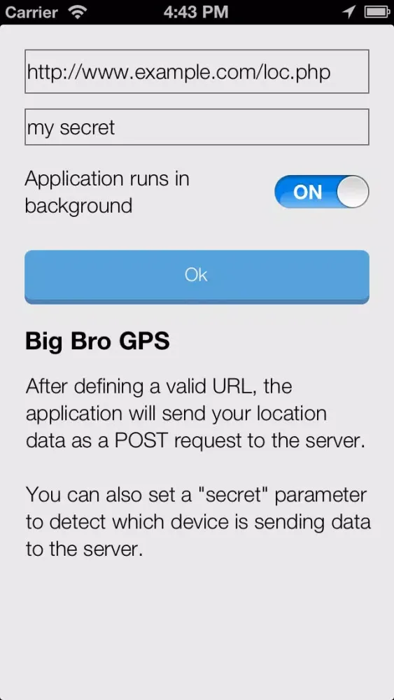 Tangkapan skrin Big Bro GPS