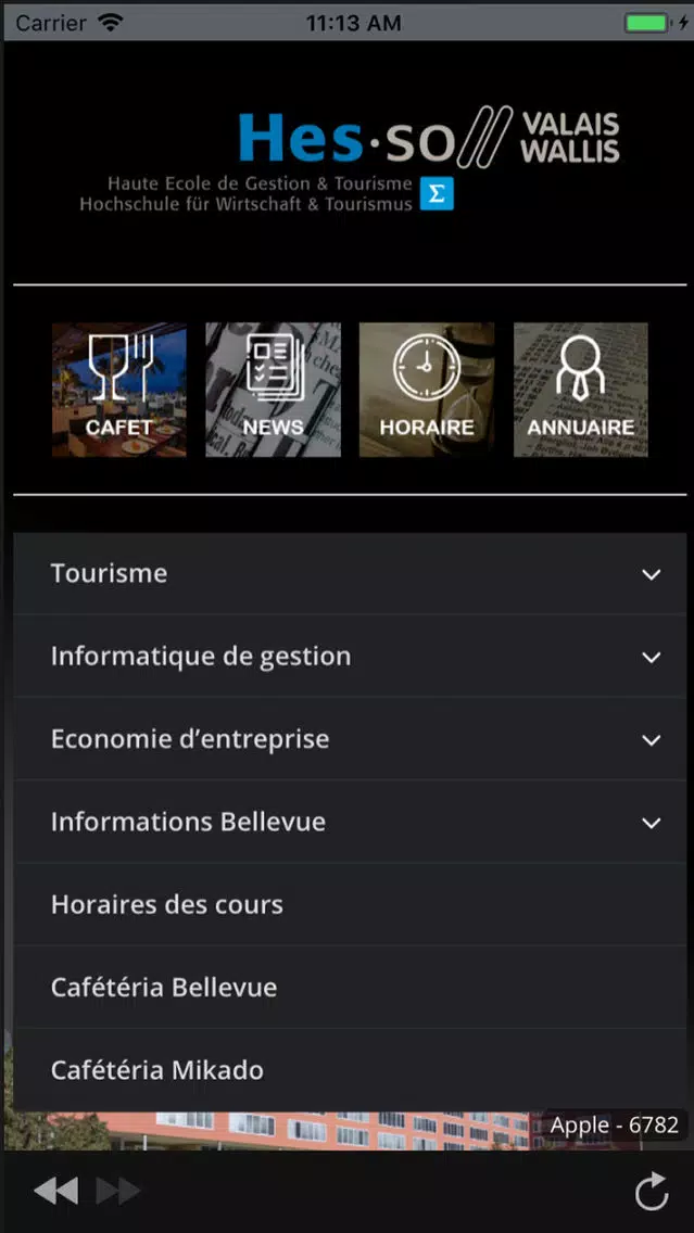 Capturas de pantalla de HES-SO Wallis