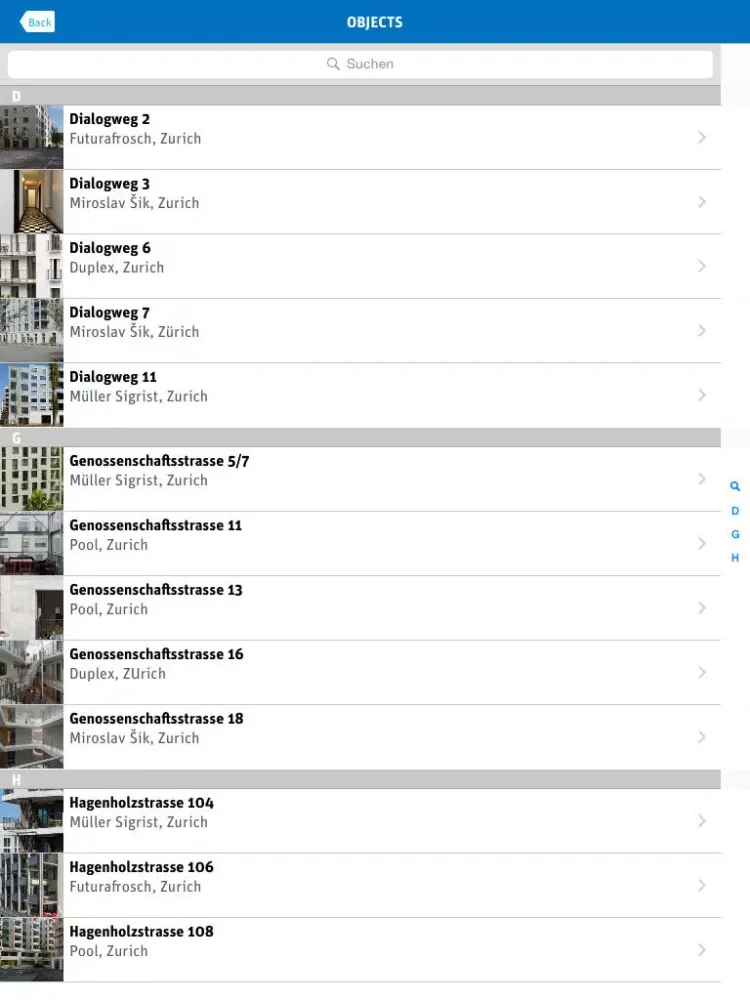 Captures d'écran de Hunziker-Areal iPad 