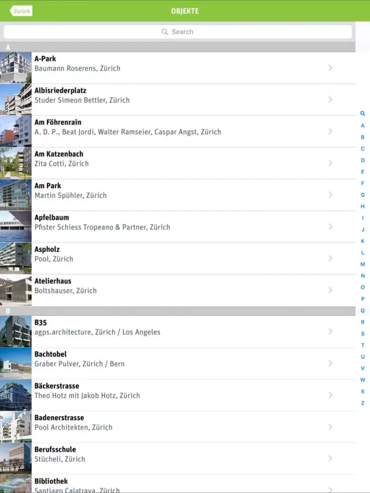 Building Zurich iPad 应用截图