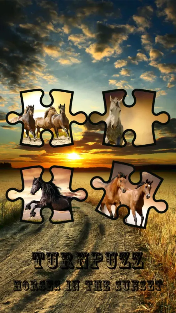 Ảnh chụp màn hình của TurnPuzz - Horses in the Sunset