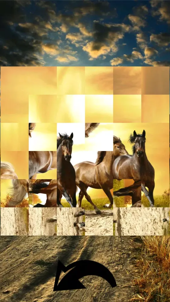 Ảnh chụp màn hình của TurnPuzz - Horses in the Sunset