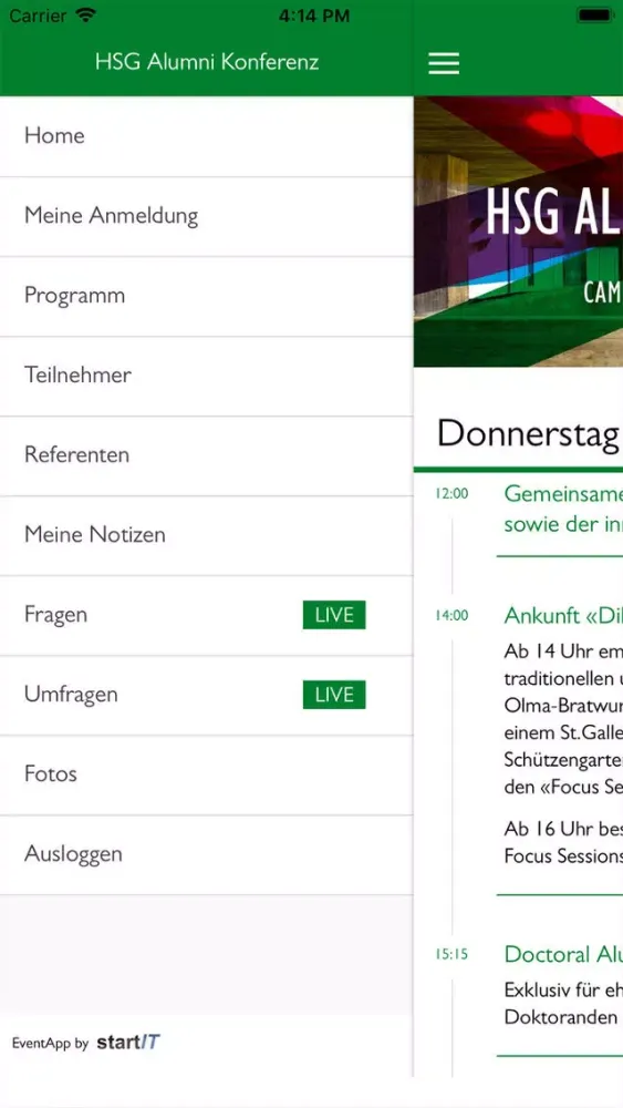 HSG Alumni Konferenz Screenshots