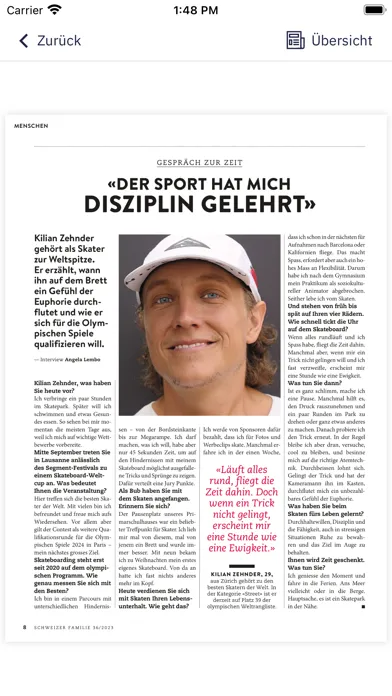 Tangkapan skrin Schweizer Familie E-Paper