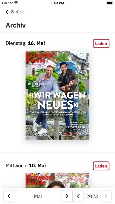 Tangkapan skrin Schweizer Familie E-Paper
