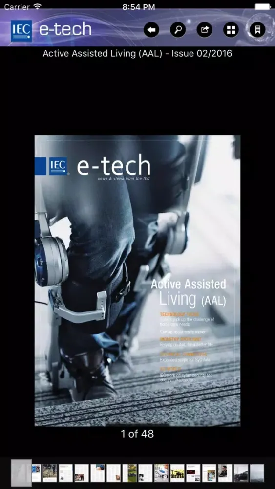 Capturas de tela do IEC etech