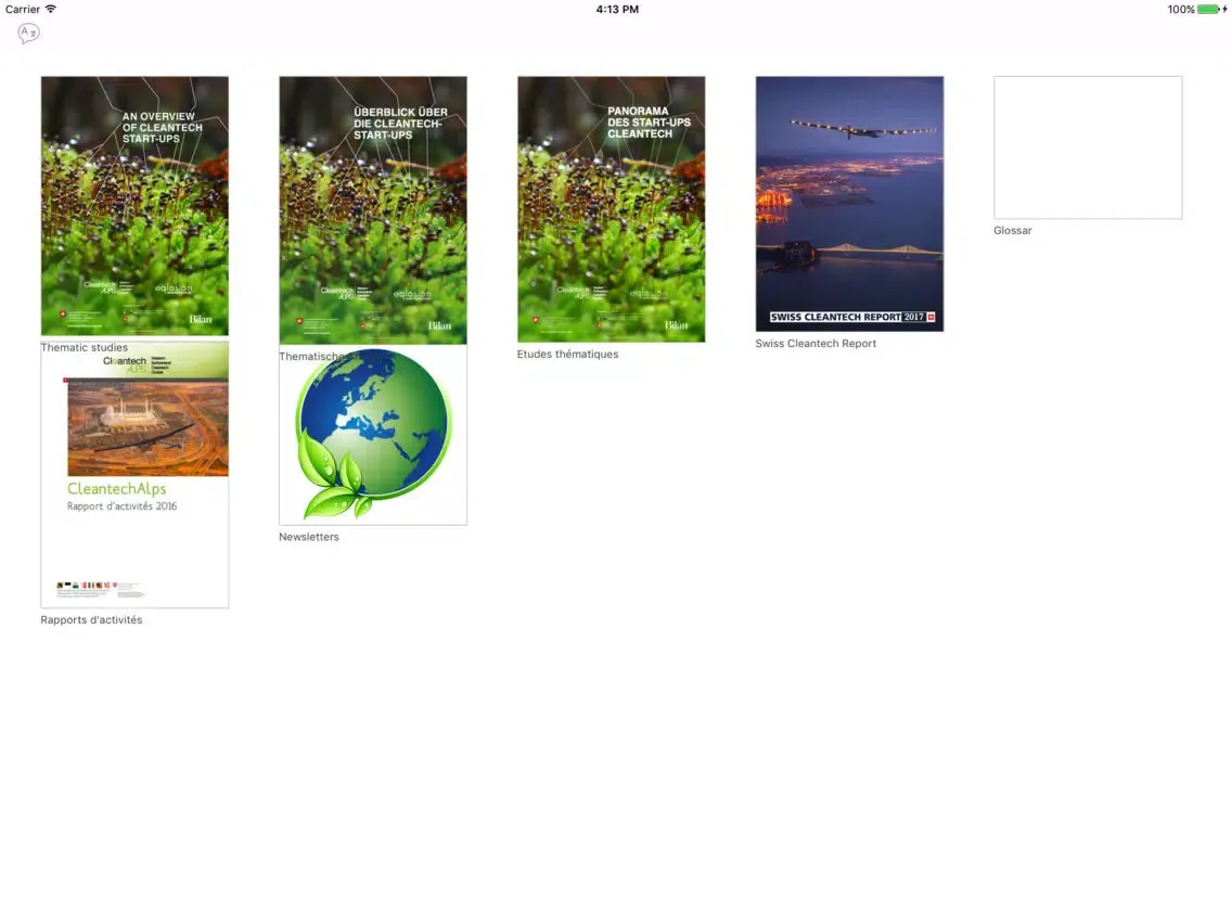 Screenshot di CleantechAlps iPad 