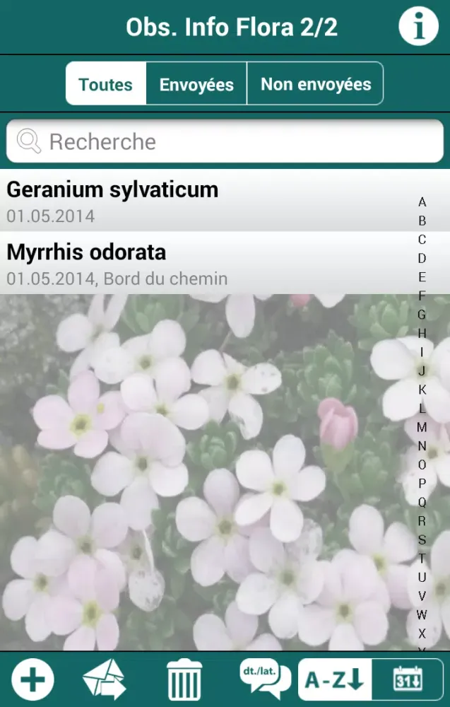Ảnh chụp màn hình của Info Flora