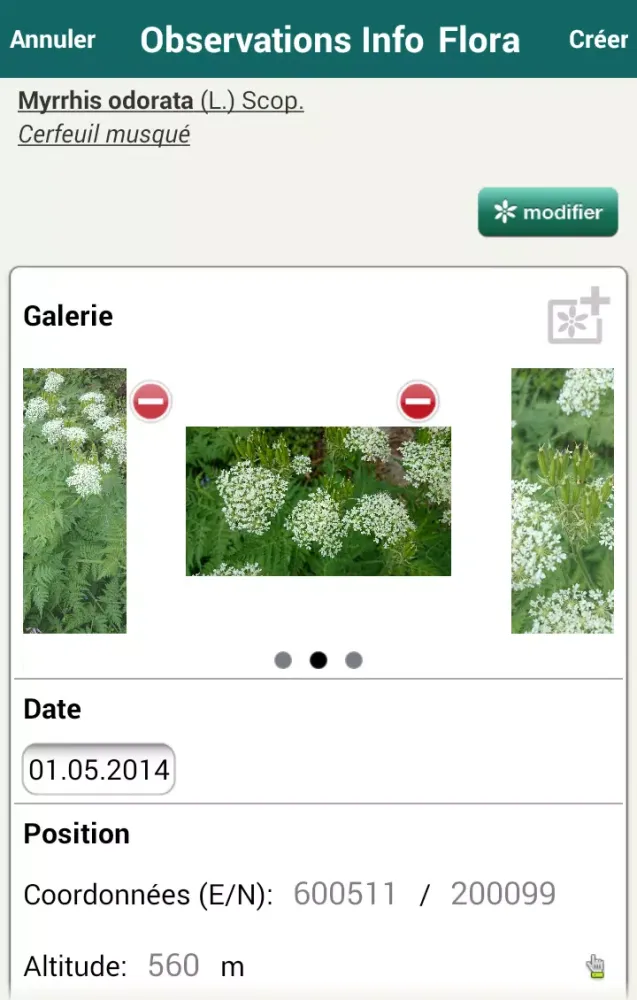 Ảnh chụp màn hình của Info Flora
