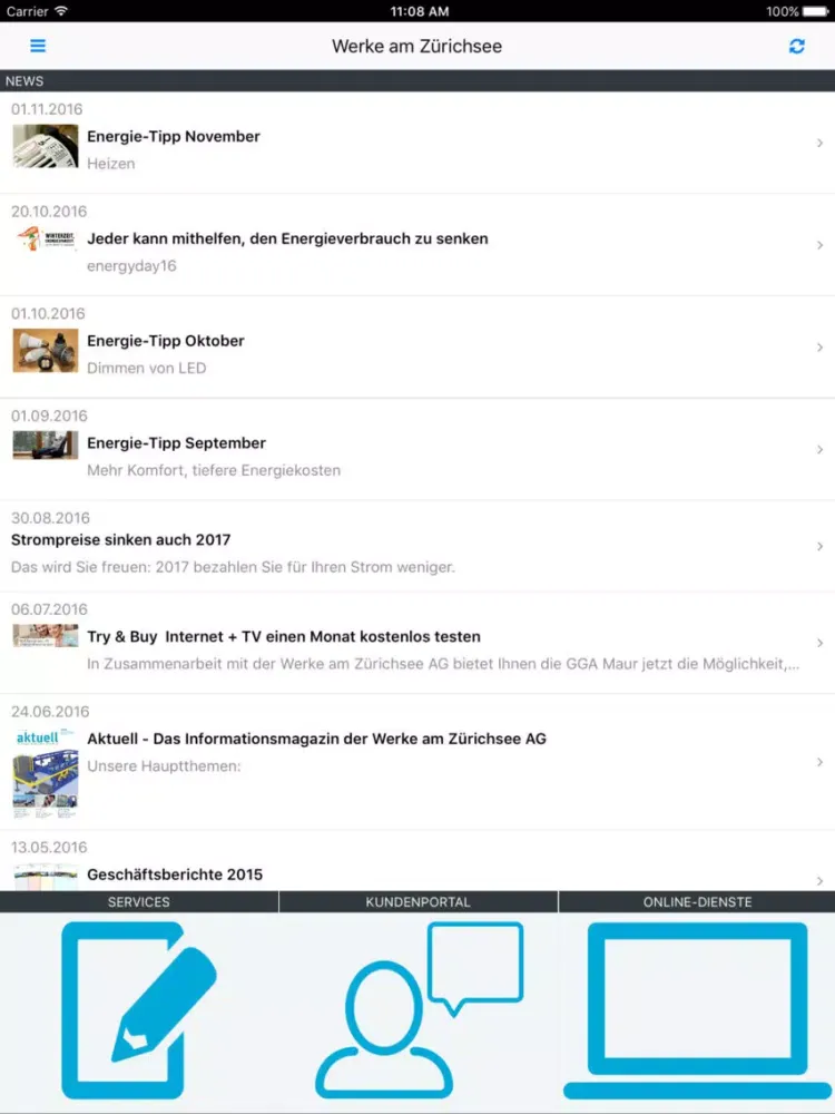 ภาพหน้าจอของ WaZApp iPad 