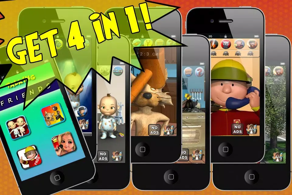 Zrzuty ekranu Talking Friends - Baby Twins, Firefighter, Princess, Cat and Mouse
