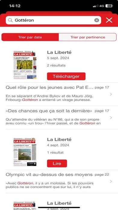 Tangkapan skrin La Liberté journal