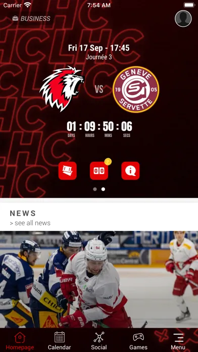 Tangkapan layar Lausanne HC