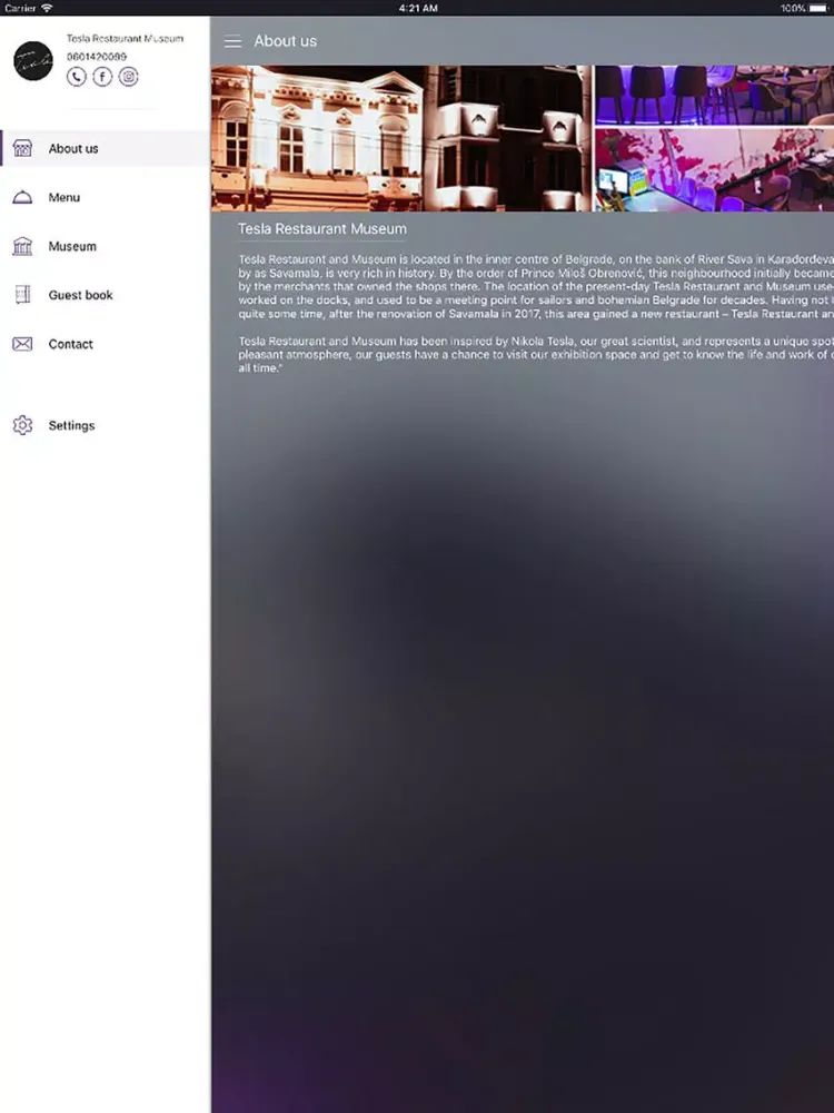 Tesla Restaurant Museum iPad 應用截圖