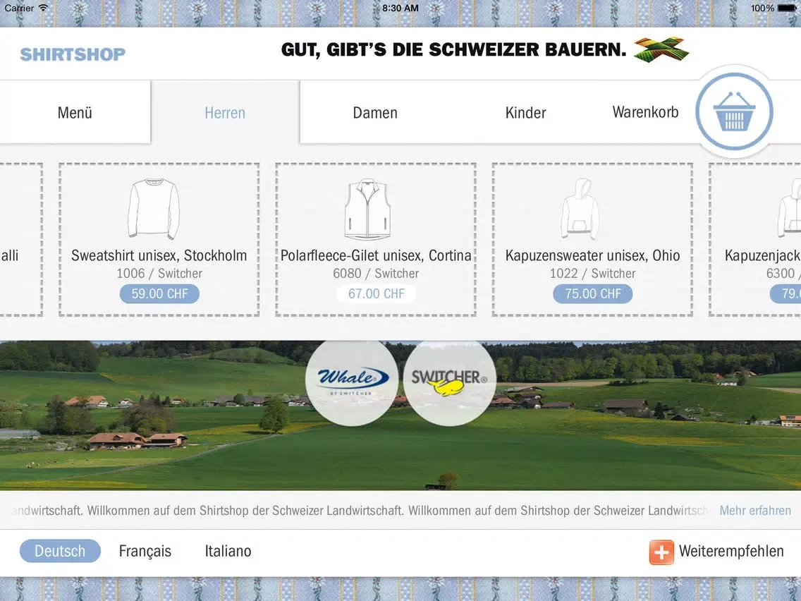 تصاویر Edelweiss-Shop der Schweizer Landwirtschaft iPad 