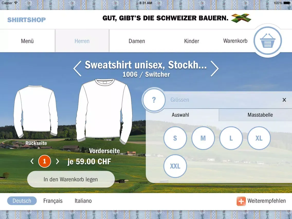 تصاویر Edelweiss-Shop der Schweizer Landwirtschaft iPad 