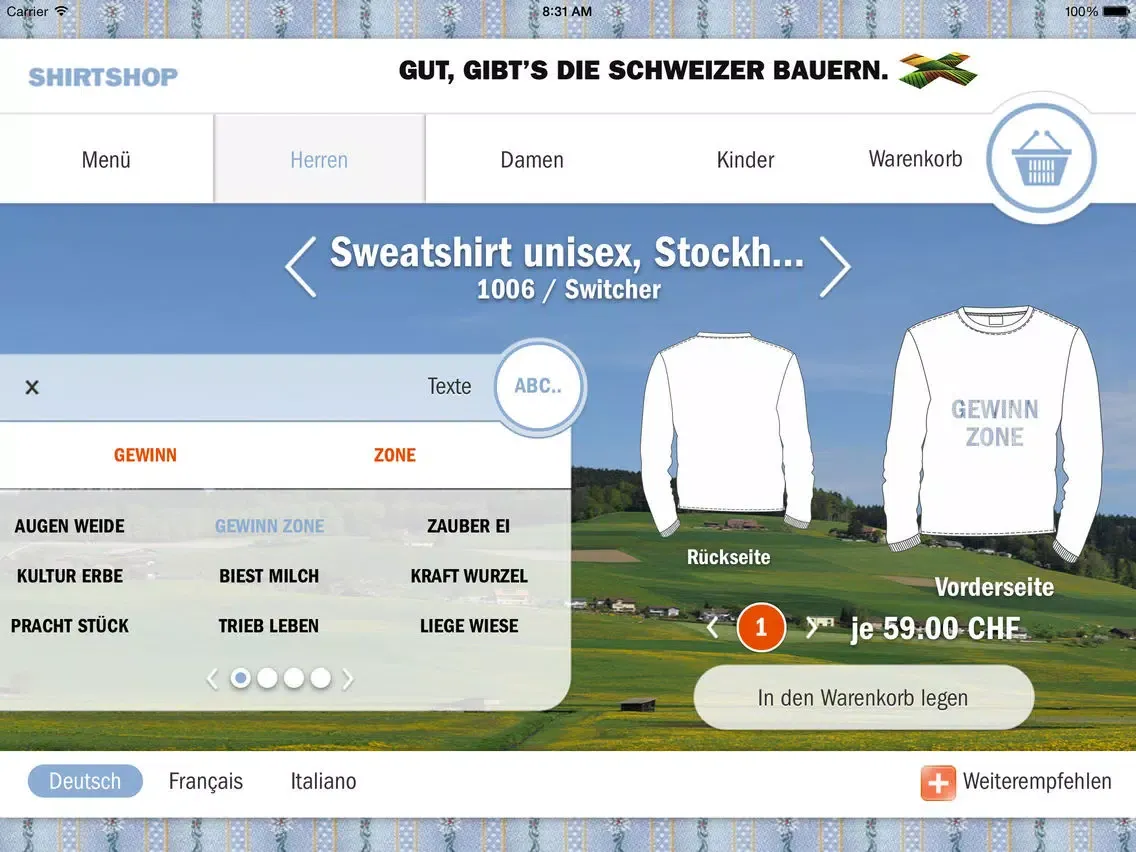 تصاویر Edelweiss-Shop der Schweizer Landwirtschaft iPad 