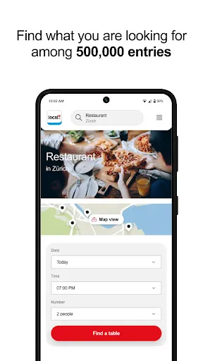 ภาพหน้าจอของ local.ch: booking platform