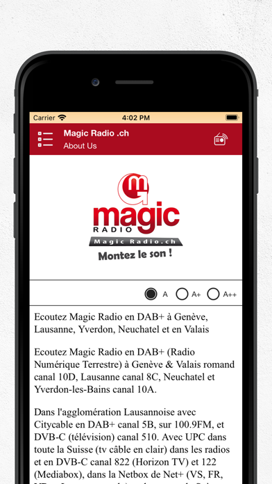 Zrzuty ekranu Magic Radio .ch