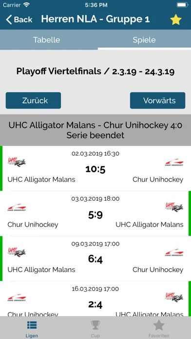 Ảnh chụp màn hình của Floorball Results