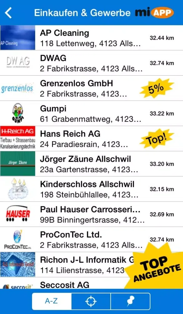 miAPP Allschwil Screenshots