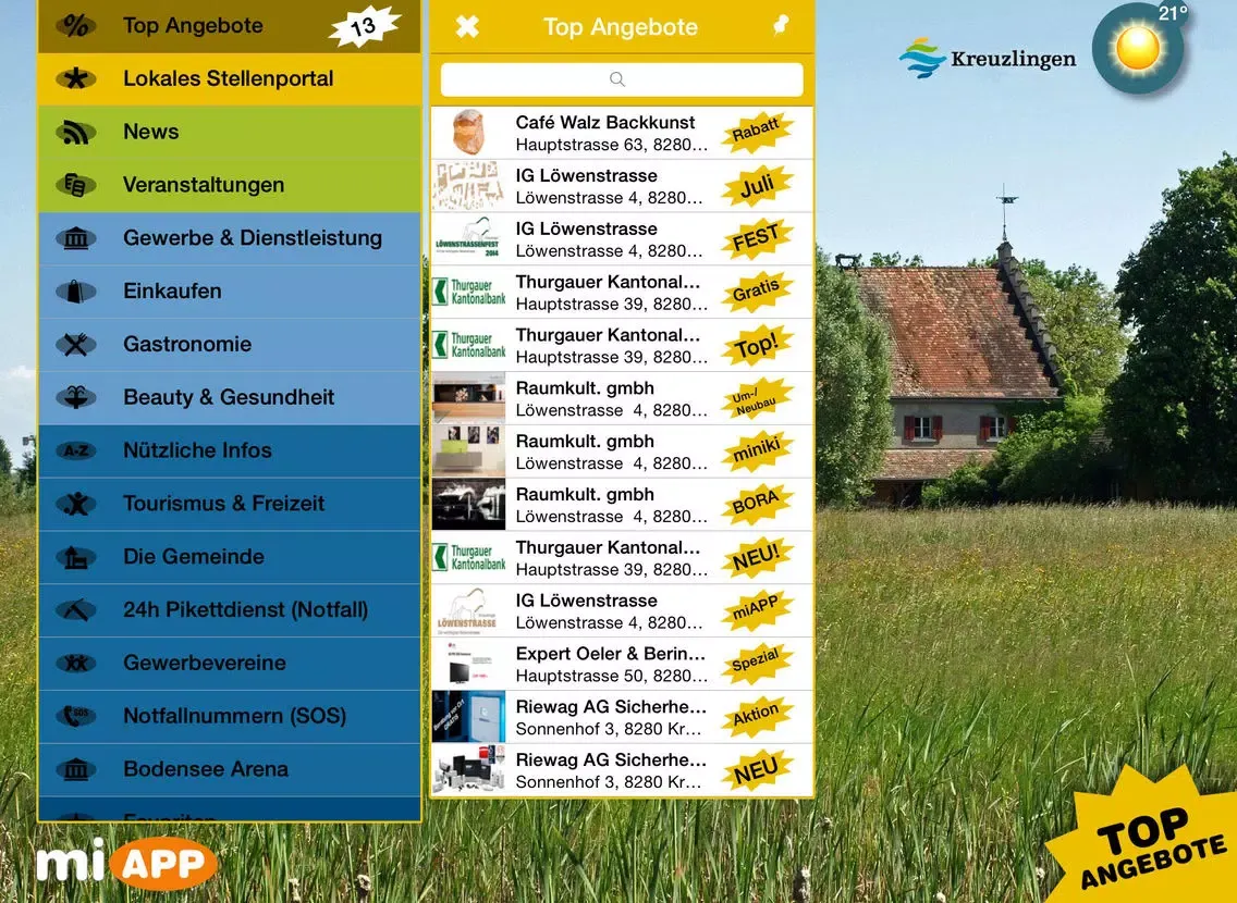 Скриншоты miAPP Kreuzlingen iPad 