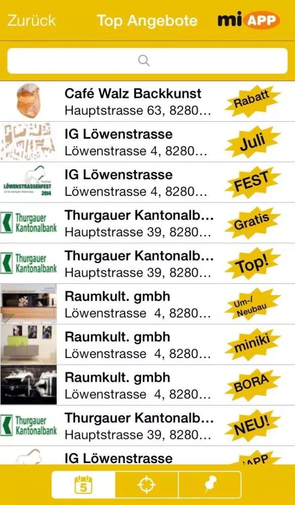 Скриншоты miAPP Kreuzlingen