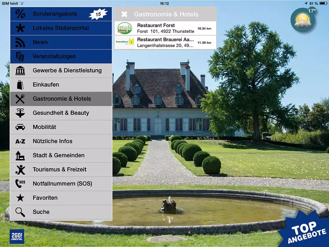 2GO! Langenthal iPad 应用截图