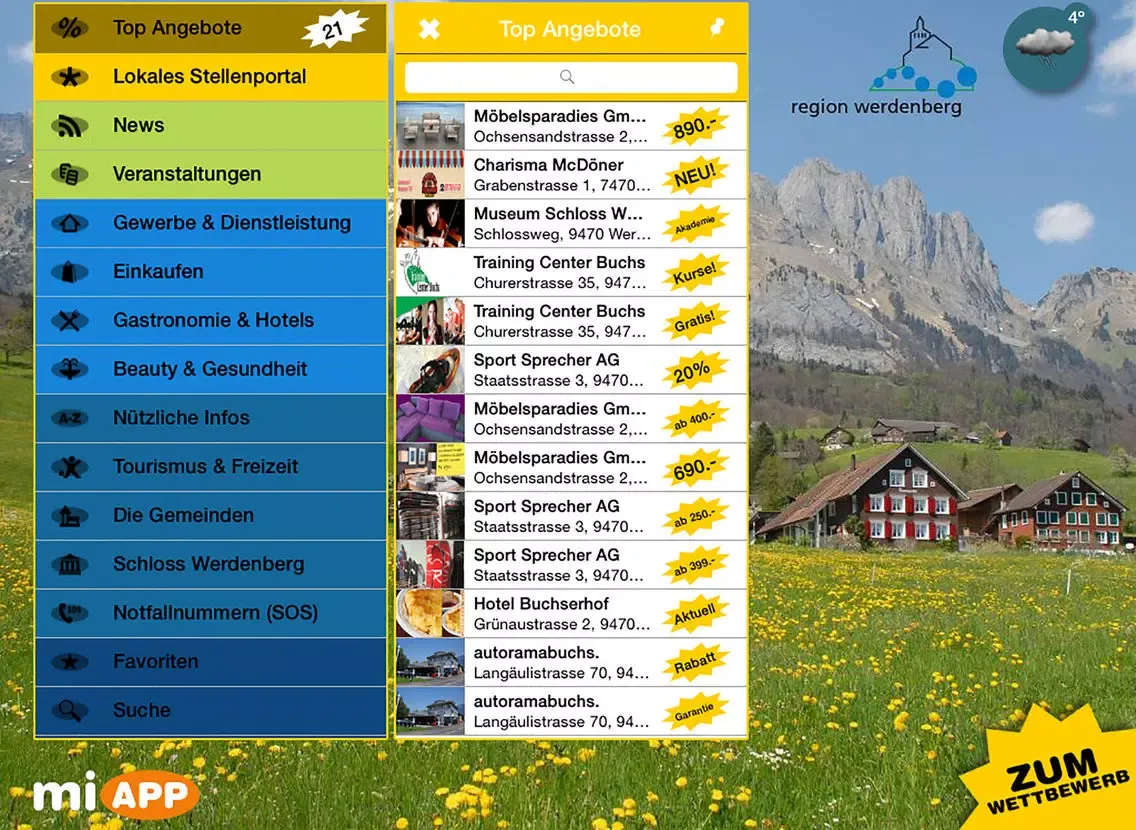 Ảnh chụp màn hình của miAPP Werdenberg iPad 