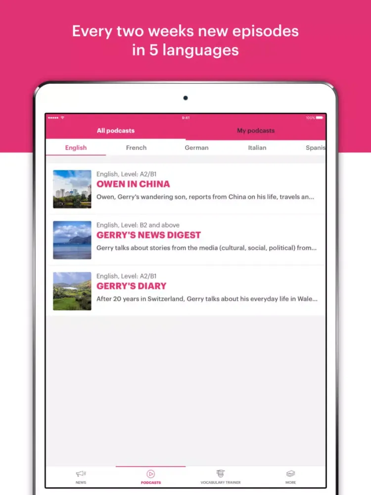 PodClub – learning languages iPad  স্ক্রিনশট