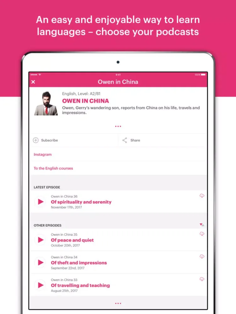 PodClub – learning languages iPad  স্ক্রিনশট