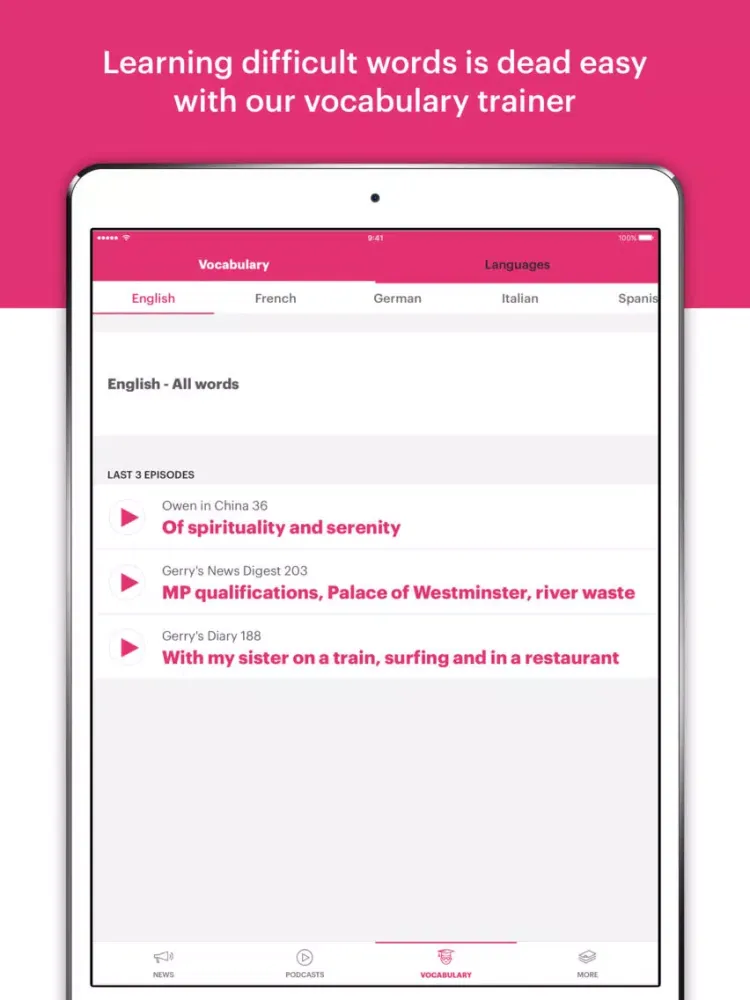 PodClub – learning languages iPad  স্ক্রিনশট